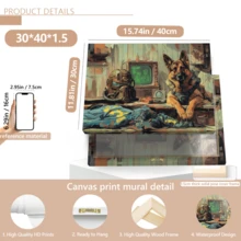 1pc Modern Wall Art Poster, Vintage Contemporary Decorative Art Style, Inspired By Fallout German Shepherd Canvas Art Print - Animal Ink Wall Hanging Decor, Framed Or Unframed, Room Decor, Home Decor, College Dorm Apartment Decor, Hotel, Home, Living Room, Bedroom, Bathroom And Office Wall Decor Gift