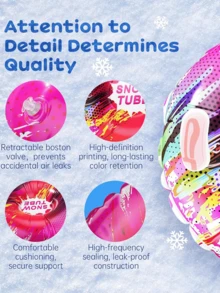 充气雪橇管 - 采用高强度PVC材质，可折叠，充气设计，是滑雪、滑雪度假村娱乐以及圣诞节和新年礼物的理想之选。颜色和款式随机发货。 - 彩色 - 查看 6