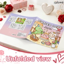 GDTME 1 "Lovely Love" Coloring Book, 24 Thick Inner Pages, Suitable For Beginners, Size 7.87*7.87 Inches, Clear And Clean Patterns, Relax The Mind, Great Gift, Adult Coloring Book, Essential Painting Book For Home. Helps Relieve Stress, Suitable For Stationery And Learning Supplies. - 353 - View 4