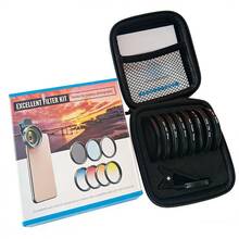 APEXEL 7-In-1 Smartphone Filter Lens Kit, Professional 52mm Gradient Red, Yellow, Blue, And Orange Filters, ND32 Filter + Star Filter + CPL Filter, Gradient Smartphone Camera Filter Lens Compatible With Almost All Smartphones.