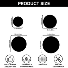 Black Vinyl Record Pattern Velvet-Feel Round Area Rug |   Retro Music Theme, Washable, Non-Slip, Durable, Easy Clean, Suitable For Living Room, Bedroom, Office, Study, Bathroom, Entryway, Doormat RRTC - Multicolor - View 8