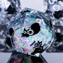 7pcs Resin Dice Set With Sharp Edges, Dungeon & Dragon Dice Set For D&D, RPG - Multicolor - View 7