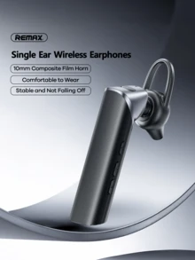 Remax New Wireless Headphone Single Ear Hook, Bone Conduction, With Noise Cancelling, 12H Playtime, Suit For Work/Home/Cell Phone/Computer/Zoom/Teams/Truck Driver, Black/White - RB-t01 - View 1