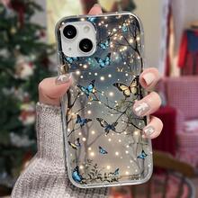 Blue bow, yellow bow, branch This patterned clear soft case airbag is compatible for  17 Pro Max/Air/16/15/14/13/12 mini/11. It's an ideal gift for Christmas and Valentine's Day, perfect for boyfriends, girlfriends, and family. - transparente - Ver 1