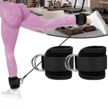 1pc/3pcs Ankle Resistance Bands, Fitness Ankle Straps With Bands For Leg And Butt Workout, Ankle Cuffs With Exercise Bands - Purple - View 3