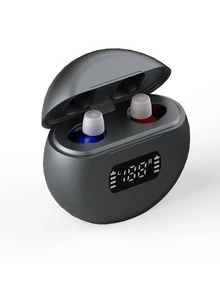 Hearing Amplifier Hearing Aid Earphone, With Charging Compartment, Hidden Amp, Suitable For, Scene (Theater, Meeting)-Caution.