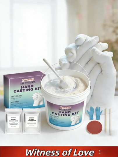  100克造型粉+100克克隆粉，DOWMOO，情侣手模粉，DIY，情侣款，纪念礼物，3D捕捉爱的瞬间，3D掌心立体复制，10分钟快速体验，指尖满满的爱意，情人节礼物