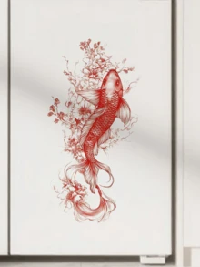 1pc Assorted Simple Ocean Creature, Whale, Floral Creative Wall Sticker, Removable Matte Self-Adhesive Wall Decal For Living Room, Bedroom, Kids Room, Home Decor, Spring Decoration, Gift For Birthday, Graduation - Multicolor - View 5