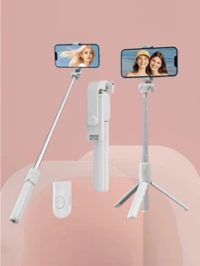 1支1700mm无线自拍杆三脚架，可伸缩折叠独脚架，适用于智能手机，直播稳定，带遥控器，兼容和安卓手机 - 彩色 - 查看 17