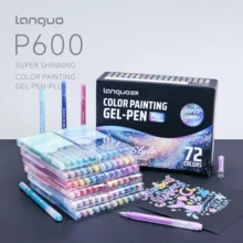 Langer's Latest P600 Super Bright Gel Pen Plus, 1.0mm Thicker Stainless Steel Nib, Stainless Steel Cutting Craft, High Hardness Tungsten Carbide Ball, Super Large Capacity Ink (2.2g Super Large Capacity Ink), One Pen's Ink Equivalent To Six Regular Pen Refills, Exquisite High-End Gift Box Packaging, Convenient Storage - Multicolor - View 1