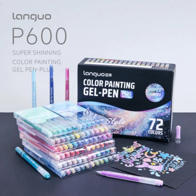 Langer's Latest P600 Super Bright Gel Pen Plus, 1.0mm Thicker Stainless Steel Nib, Stainless Steel Cutting Craft, High Hardness Tungsten Carbide Ball, Super Large Capacity Ink (2.2g Super Large Capacity Ink), One Pen's Ink Equivalent To Six Regular Pen Refills, Exquisite High-End Gift Box Packaging, Convenient Storage