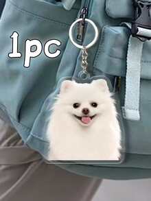 1pc Personalized Acrylic Photo Keychain, Pet Photo Keychain, Bag Charm, Customized Gift, Personalized Keychain - Multicolor - View 10