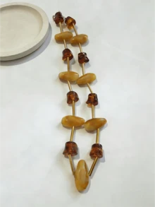 1pc Acrylic Beaded Long Necklace, Suitable For Women To Wear To Parties Or Daily