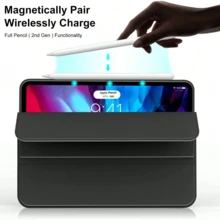 Ốp lưng máy tính bảng màu đen cơ bản dành cho iPad thế hệ thứ 11, vỏ bảo vệ A16, chân đế gập ba, bảo vệ toàn thân chống rơi vỡ, chức năng ngủ/thức thông minh, tương thích với iPad thế hệ thứ 10, Air 11, thế hệ thứ 9 10.2", thế hệ thứ 8 10.2", Pro 11" (thế hệ thứ 2/3/4), quà tặng mùa xuân. - màu đen - Xem 4