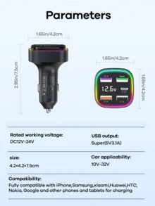 REMAX USB C Bluetooth Adapter For Car, PD Fast Charger With 5 Charging Port, Road Trip Essentials Cigarette Lighter Car Travel Essentials For Long Trips, Car Accessories, Super Practical Car Stuff - K34 - Xem 11