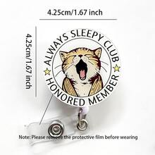 可伸缩D卡套卷轴，可爱卡通设计，护士医院胸牌套办公挂绳，1个装 - 黑色 - 查看 5