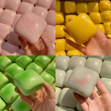 New Cute & Soft "Fufu" Squishy Toast Slow Rebound Stress Relief Toy, Available In Dragon Well Green, Butter, Fish Princess, And Strawberry Flavors - Multicolor - View 2