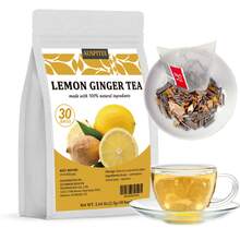 ULTHMOK Lemon Ginger Tea 30 Bags No Additives Lemongrass Licorice Blend Tea Afternoon Gift - Lemon Ginger-30 - 查看 7