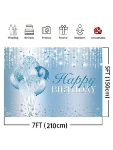 1 tấm phông nền chụp ảnh sinh nhật kim cương màu bạc và xanh da trời, phông nền sinh nhật lần thứ 18 với bóng bay lấp lánh, trang trí tiệc sinh nhật cho phụ nữ mọi lứa tuổi, banner trang trí bàn bánh kem. - Nhiều màu - Xem 3