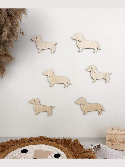 Dachshund Wooden Wall Decor - Natural Wood Pet Themed Decoration, Suitable For Children's Room And Pet Lovers' Home, Warm Decorative Item.