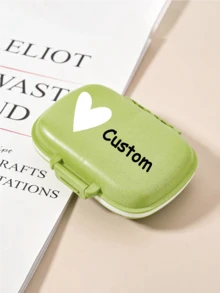 1pc Mini Portable Customizable 8-Compartment Pill Box, Large Capacity, Can Also Be Used As Jewelry Box, Personalized Pill Organizer, Compact Pill Case Fits In Pocket Or Wallet, Essential For Home And Travel, Also A Great Back-To-School Gift For Family And Friends