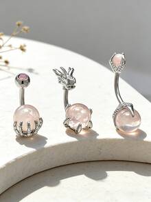 3件套女士休闲时尚龙爪肚脐环，适合日常穿搭、派对、海滩度假造型饰品套装 - 3件 - 查看 5