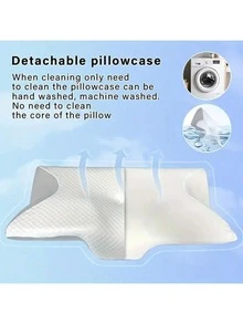 1 PCS White New Ergonomic Neck Pillow , Breathable Cervical Support With Relax Design For Back & Side Sleepers, Ideal, Sleep Comfort Enhancer, Modern Pillow Design, Perfect Gift - trắng - Xem 3