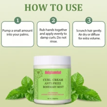 Adglamful Rosemary Curl Defining Cream 250g, No-Rinse Hair Conditioner, Non-Sticky, Reduces Frizz, 72-Hour Curl Hold, High Moisture + Anti-Frizz - Cream - View 7