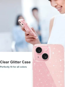 Glitter Case Compatible With Iphone 17 16 15 14 13 12 11 Pro Max Plus Mini Air 8 7 Plus Se3 Se2, Bling Sparkle Shockproof Phone Bumper Cover, Cute Sparkly For Women And Girls (Clear) - Clear - View 8