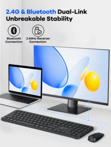 REMAX Silent Ultra-Thin Wireless Keyboard And Mouse Combo, 2.4G + Bluetooth Dual Mode, Multi-Device Connectivity, Ergonomic ABS Keycaps, Multimedia FN Keys, Minimalist Modern Design - BT-06 - View 2