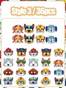 Paw Patrol 汪汪队立大功！小狗面具、生日派对拍照道具、纸面具、趣味道具、生日派对氛围拍照道具、装扮氛围 - 彩色 - 查看 8