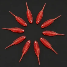 Luminous Mini Root Fishing Lures Set Swimbait TPE Soft Bait 35mm 0.24g Needle Tail Micro Worm Stream Bionics Tadpole Baits