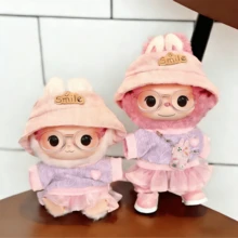 17厘米娃娃可爱服装配饰套装，适合第一代/第二代/第三代娃娃，生日/节日/圣诞节礼物（不含娃娃和鞋子） - 粉色 - 查看 2