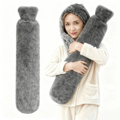 Long Rectangular Hot Water Bottle With Removable Soft Cover, Provides Comfort And Relieves Back, Neck And Shoulder Pain At Night - Warm Christmas Gift Suitable For Both Men And Women, Can Be Given To Family, Friends And Loved Ones