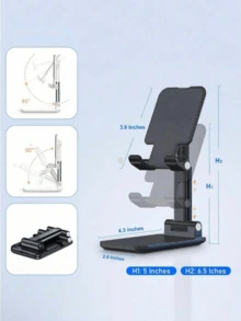 Soporte de teléfono giratorio 360°, plegable, base ajustable de escritorio compatible con iPhone 15/15 Pro/15 Pro Max/14/13 Mini/13/13 Pro Max/12 Mini/12/12 Pro/12 Pro Max/11/11 Pro/11 Pro Max/Xs/Xs Max/XR/X/8/7, Galaxy S22 Ultra/S22+/S22/S21/S21+/S20/S20 Ultra/S10/S10+/S9/S9+, Galaxy Note 30/20+/10+/10/30s/4 A90/5 A60/5 A80, Switch y todos los teléfonos inteligentes compatibles con , teléfonos Android, regalo para cumpleaños, familia, amigos, accesorios de teléfono para cumpleaños, resistente y de alta capacidad de carga - Negro - Ver 8