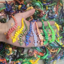 24 piezas de pequeños geckos de escritorio decorativos y lindos impresos en 3D, de colores degradados aleatorios, adecuados para coleccionar, decorar fiestas y regalos (color aleatorio/no limitado a los estilos mostrados) - Multicolor - Ver 10