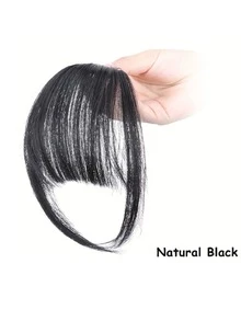 夹式刘海，真人发刘海，带鬓角刘海，隐形夹式刘海，柔软法式刘海，女士刘海，自然逼真，适合日常佩戴，轻盈飘逸的刘海假发，深棕色及多种颜色可选 - 彩色 - 查看 4