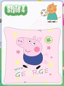 Conjunto de Almofada de Pelúcia com Tema de Desenho Animado Peppa Pig e George como Presente de Aniversário - Multicolorido - Visão 7