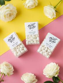 1pc Personalized Mint To Be Wedding Favor Sticker, Custom Name And Date Candy Box Sticker, Custom Mint Candy Box Sticker With Name And Date, Custom Candy Box Sticker, Mint To Be Label, Template, Custom Sticker, Personalized Name And Date Candy Box Sticker, Personalized Name And Date Sticker, Personalized Sticker - Couple Style - View 2