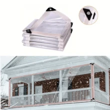 One Transparent Rainproof And Windproof Tarpaulin With A Sealing Ring, Suitable For Outdoor Gardens, Sunshades, Plants, Camping, Etc.