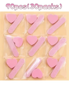 1 Piece 3pcs Nail Art Set Nail Care Set: Mini Nail File, Heart-Shaped Sponge And Crystal Rod, Perfect For Nail And DIY Nail Art. Use All Year Round.Valentine's Day, Wedding, Travel, Women's Gifts, Best Friend Gifts, Nail Cleaning Tools, Nail Sticks, Nail Brushes, Women's Nail Sets, Men's Nail Sets, Single-Use Packaging; Essential Travel Nail Sets; Personalized Sealed Design - Pink - View 9