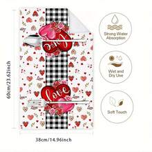 2/4/48片装厨房抹布，情人节爱心玫瑰卡车图案涤纶抹布，柔软吸水，适合日常厨房清洁，也可作为婚礼或节日装饰，增添浪漫氛围，厨房装饰毛巾，情人节，婚礼装饰 - 彩色 - 查看 12