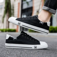 Zapatos deportivos casuales de hombre para primavera/verano 2025 con múltiples funciones, de corte bajo, antideslizantes, resistentes al desgaste y transpirables - Blanco y Negro - Ver 3
