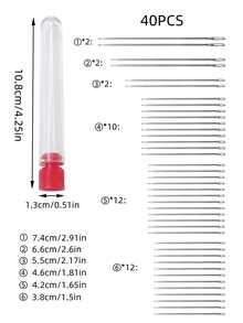 18pcs/20pcs/40pcs Stainless Steel Hand Sewing Needles, Suitable For Regular Sewing, Embroidery, Quilting, Elastic Fabrics - Silver - View 11