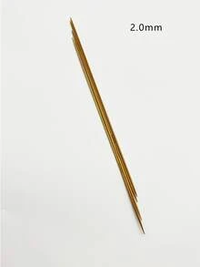 Bộ 4 kim đan hai đầu bằng thép cacbon dài 25cm, Kích thước: 2.0/2.5/3.0/3.5/4.0/4.5/5.0/5.5/6.0/6.5/7.0/8.0/9.0/10.0mm Kim đan/Kim tre - Màu Khaki - Xem 12