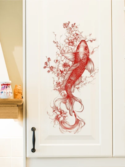 1pc Assorted Simple Ocean Creature, Whale, Floral Creative Wall Sticker, Removable Matte Self-Adhesive Wall Decal For Living Room, Bedroom, Kids Room, Home Decor, Spring Decoration, Gift For Birthday, Graduation