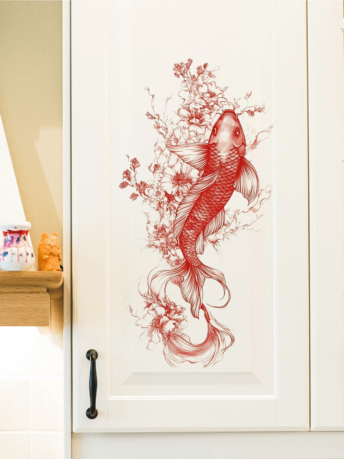 1pc Assorted Simple Ocean Creature, Whale, Floral Creative Wall Sticker, Removable Matte Self-Adhesive Wall Decal For Living Room, Bedroom, Kids Room, Home Decor, Spring Decoration, Gift For Birthday, Graduation - Multicolor - View 1