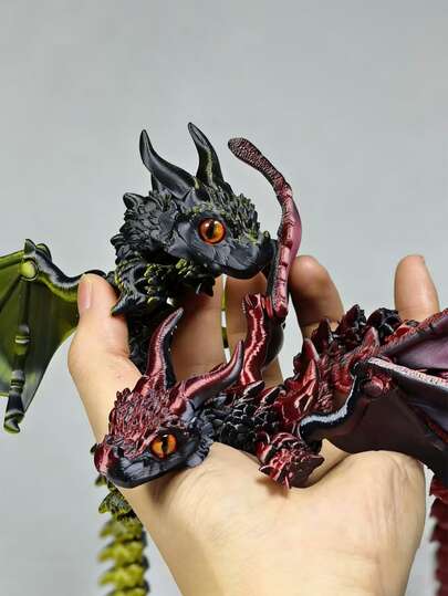 1pc Exquisite Glow-In-The-Dark Rainbow Unicorn Horn Dragon Statue Model - Luminous Dragon Figurine, Home Decor, Desktop Ornament, Birthday/Christmas/Halloween Gift, Toy For Dragon Lovers