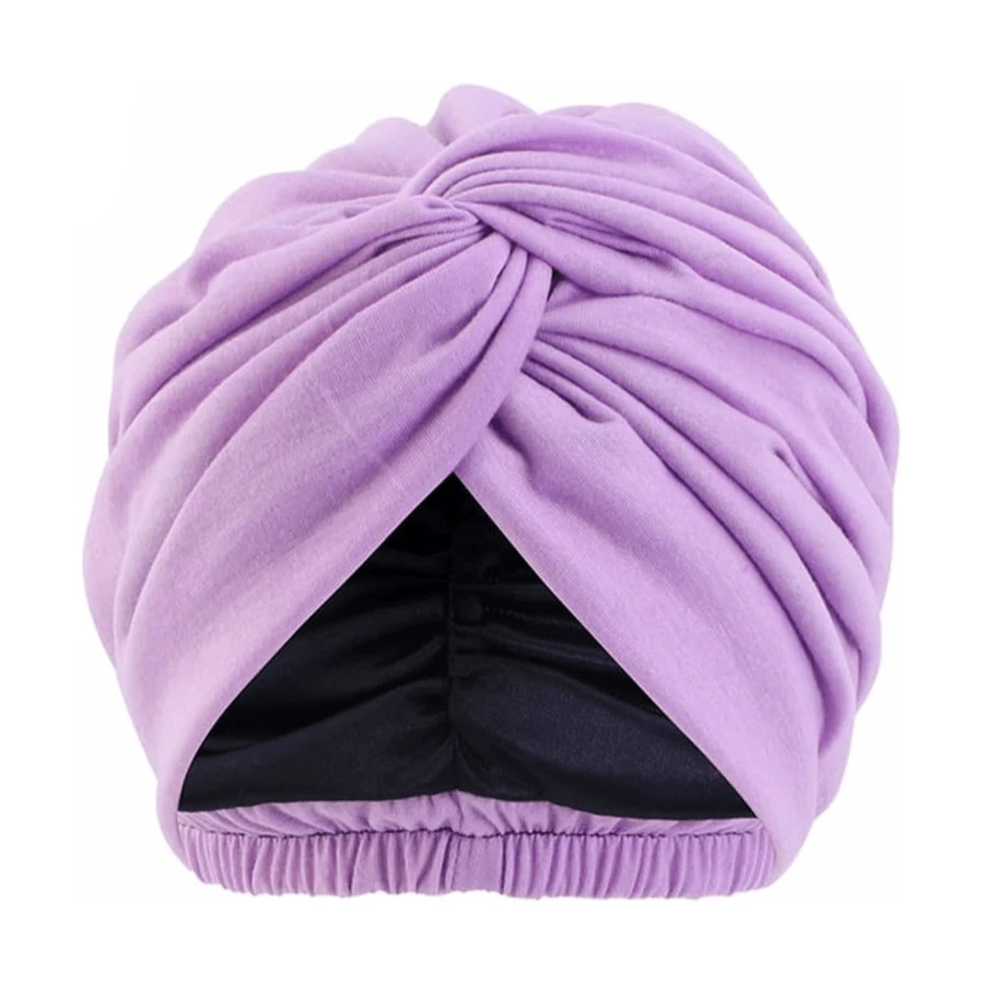 YYAOJHAO Turbans For Women Satin Lined Pre Tied Knot Plated Headwrap Sleep Hat Chemo Beanies Headwear Caps - ColorH - 查看 1
