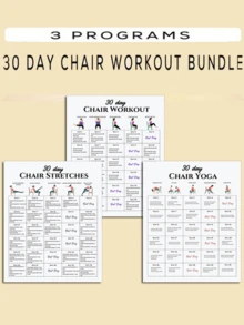 3/6 Creative Yoga Fitness Training Plan - 30 Days Chair Exercise Package - Multicolor - View 3